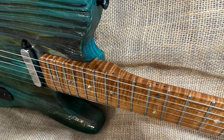 Jacobs Guitars Tele Style. Hand made in the USA Barncaster 200 year old wood./ GREEN