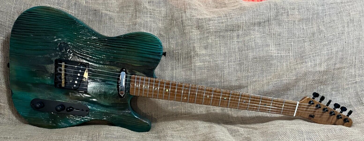 Jacobs Guitars Tele Style. Hand made in the USA Barncaster 200 year old wood./ GREEN