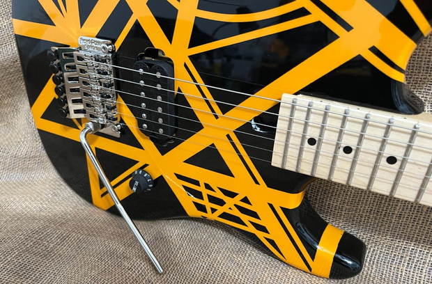 EVH Style Jacobs Guitar Black and Yellow. HandCrafted in the USA.
