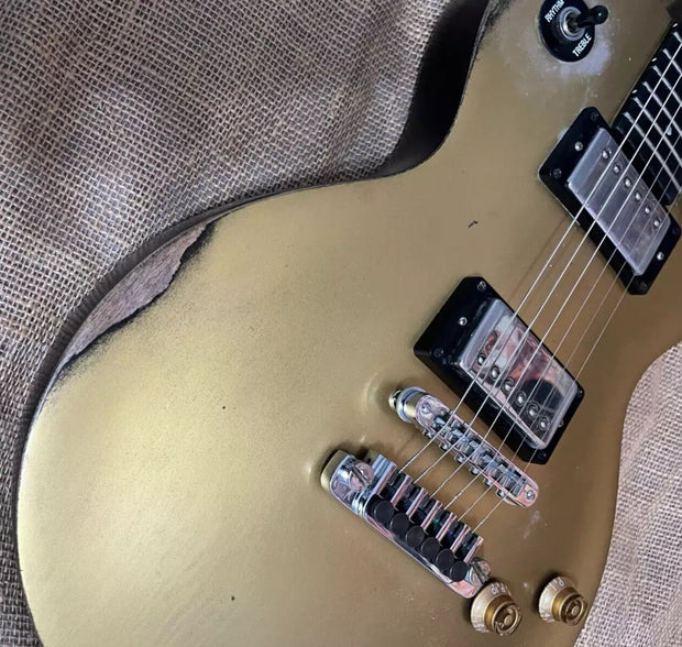 Vintage Gibson 1987 Aged/ Relic LP Studio/ Gold Top Restoration/ Tim Shaws/Video V