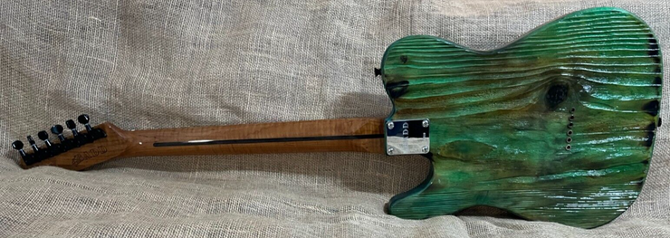 Jacobs Guitars Tele Style. Hand made in the USA Barncaster 200 year old wood./ GREEN