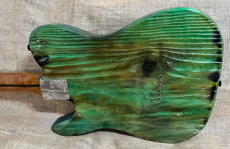 Jacobs Guitars Tele Style. Hand made in the USA Barncaster 200 year old wood./ GREEN