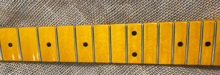 Jacobs Guitars Strat Replacement Neck Full scalloped 24 Frets. / Yellow Nitro Finish