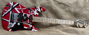 EVH Style Red and White Electric guitar.  Hand Made USA / VIDEO